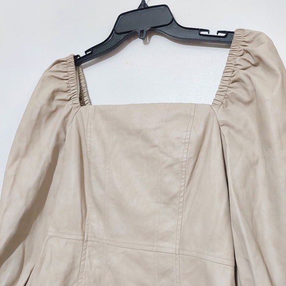 7 For All Mankind Mini Dress Sexy Vegan Faux Leather Anthropologie - Picture 3 of 8